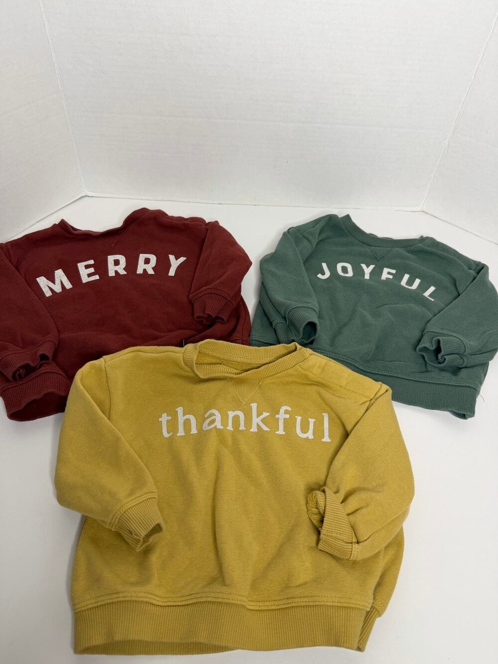 Little Co Lauren Conrad 6 Month Holiday Sweaters Organic Cotton Thankful Joyful